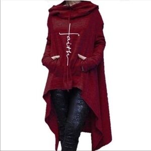 Faith cowneck asymmetrical hem sweatshirt. NWT